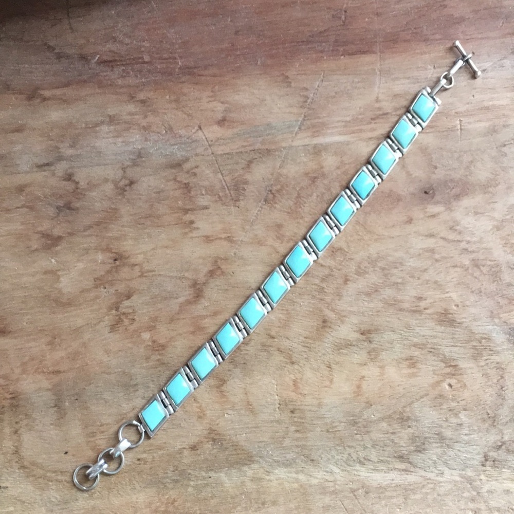 Turquoise & silver bracelet.